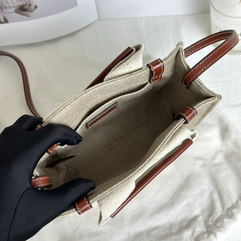 Chloe Woody tote - mini棕-6