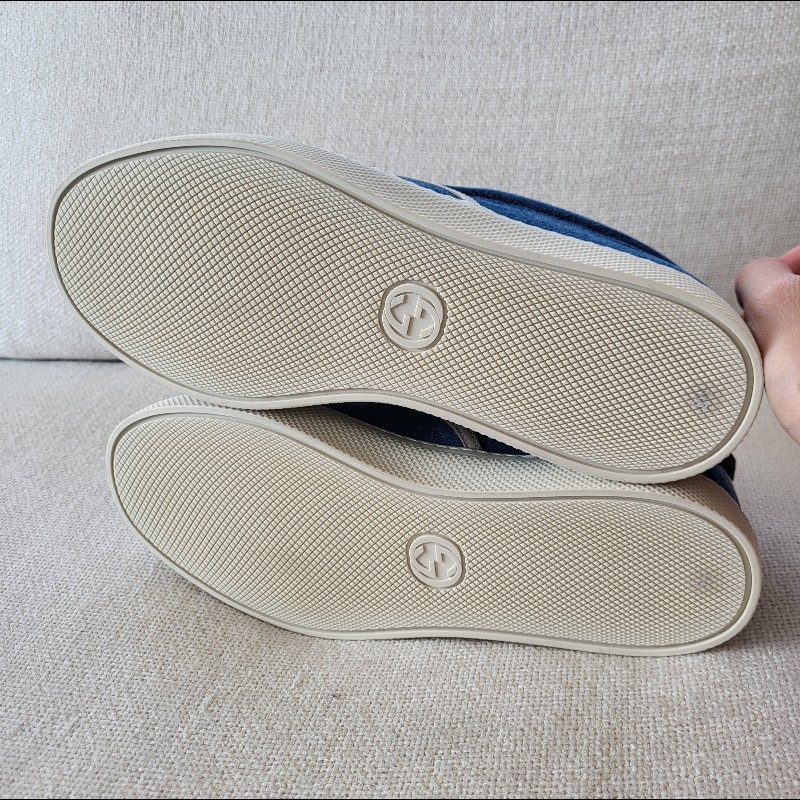 Gucci 古馳 男款牛仔布/皮革休閒鞋 UK5.5碼-6