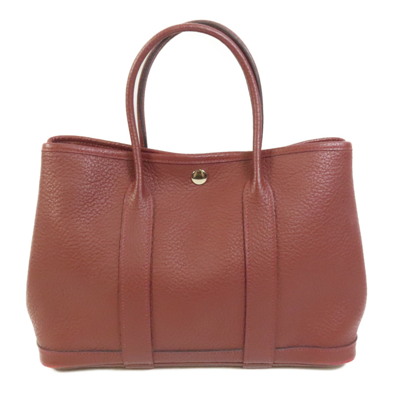 HERMES Negonda皮革Garder Party TPM銀扣手挽袋Rouge H-1