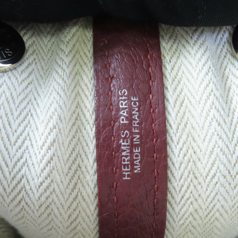 HERMES Negonda皮革Garder Party TPM銀扣手挽袋Rouge H-7