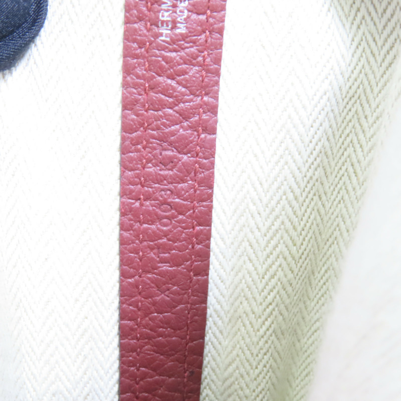 HERMES Negonda皮革Garder Party TPM銀扣手挽袋Rouge H-8