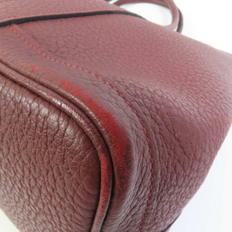 HERMES Negonda皮革Garder Party TPM銀扣手挽袋Rouge H-12