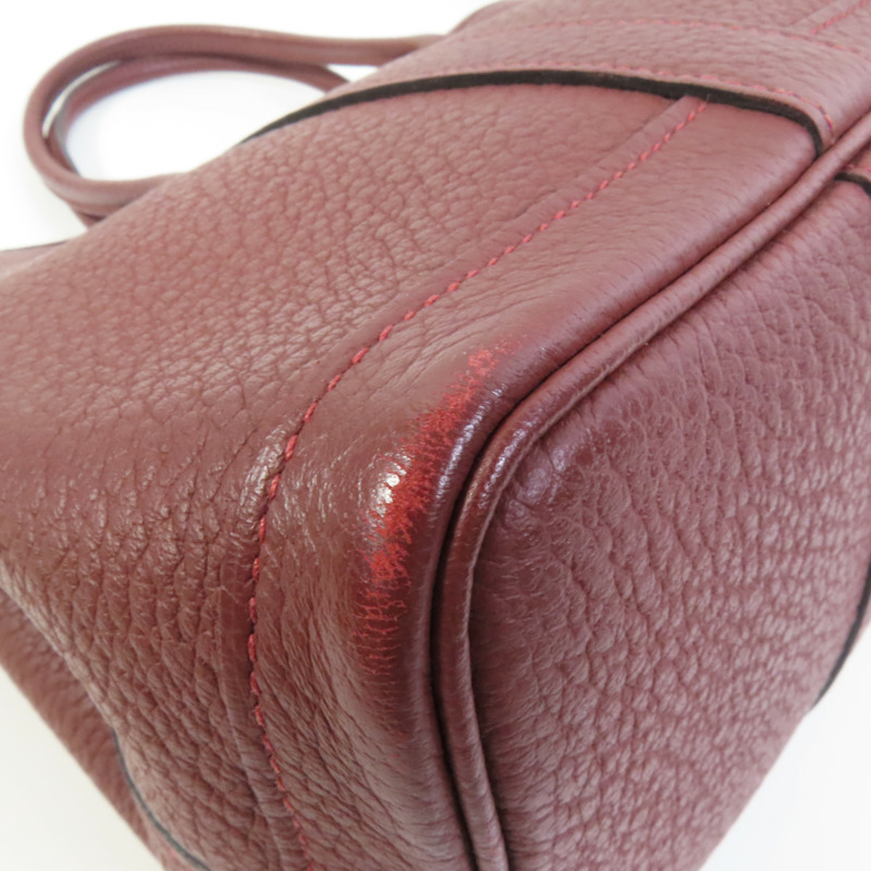 HERMES Negonda皮革Garder Party TPM銀扣手挽袋Rouge H-13