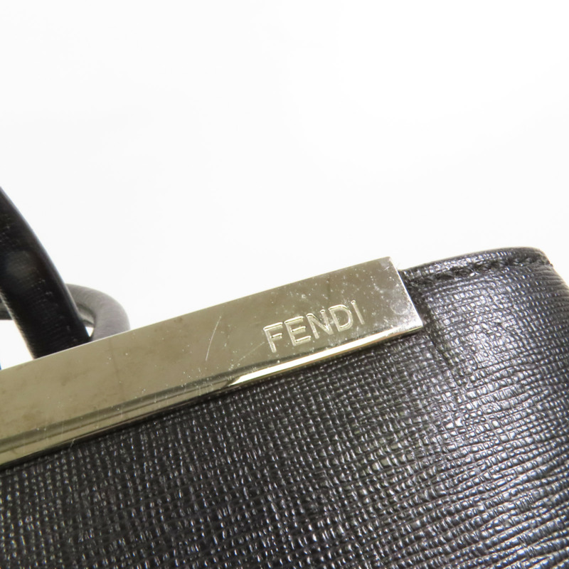 FENDI 牛皮皮革2 Jours Monster銀扣手挽肩背兩用袋-9