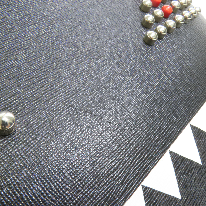 FENDI 牛皮皮革2 Jours Monster銀扣手挽肩背兩用袋-16