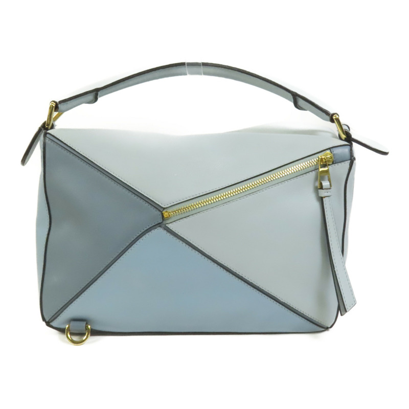 LOEWE 牛皮皮革Puzzle Medium金扣手挽肩背兩用袋-1