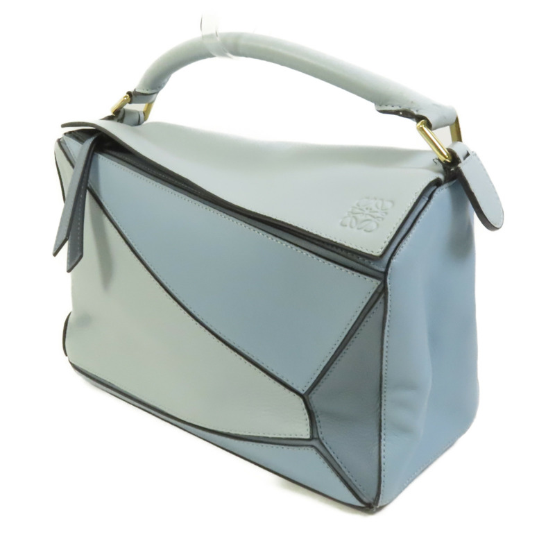 LOEWE 牛皮皮革Puzzle Medium金扣手挽肩背兩用袋-2