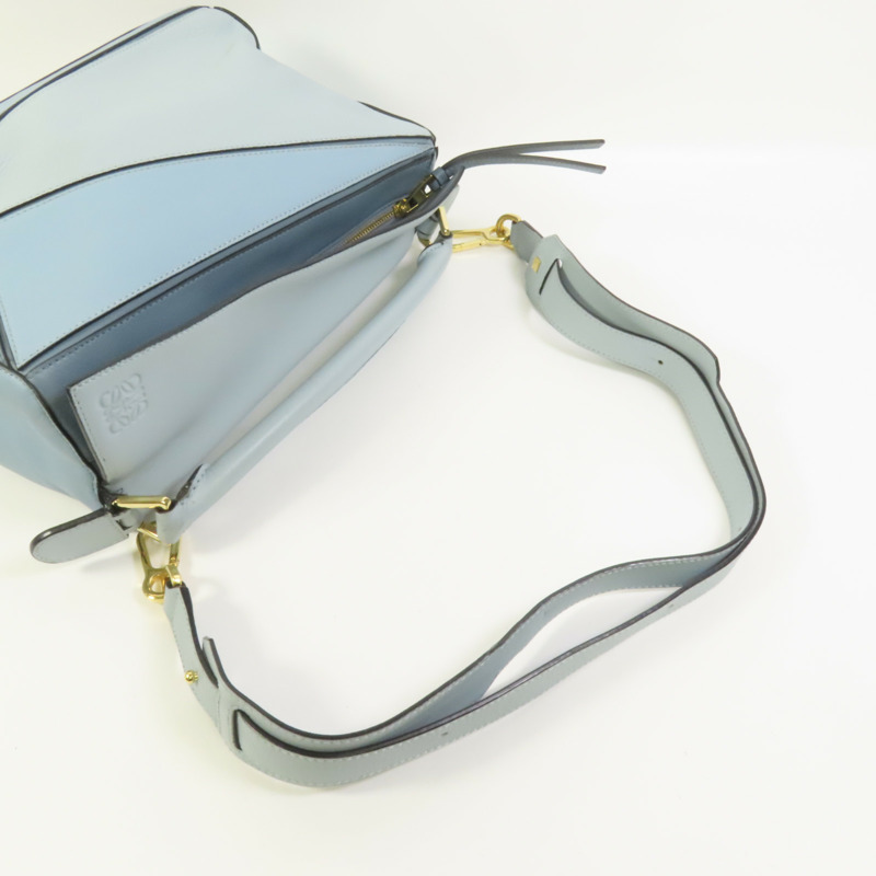 LOEWE 牛皮皮革Puzzle Medium金扣手挽肩背兩用袋-5