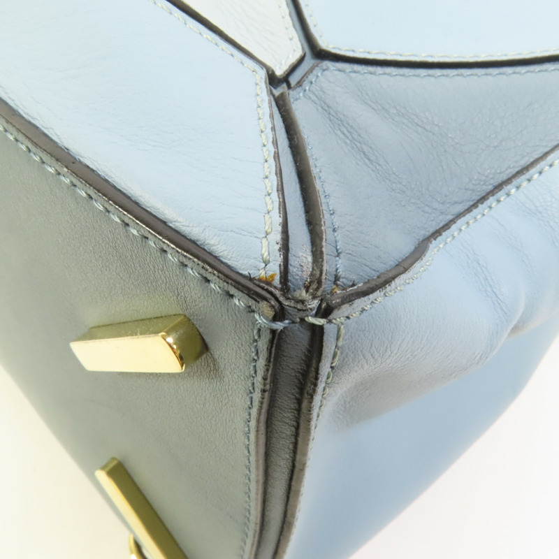 LOEWE 牛皮皮革Puzzle Medium金扣手挽肩背兩用袋-11