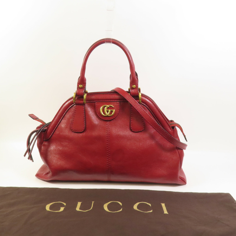 GUCCI 牛皮皮革Belle金扣手挽肩背兩用袋-12