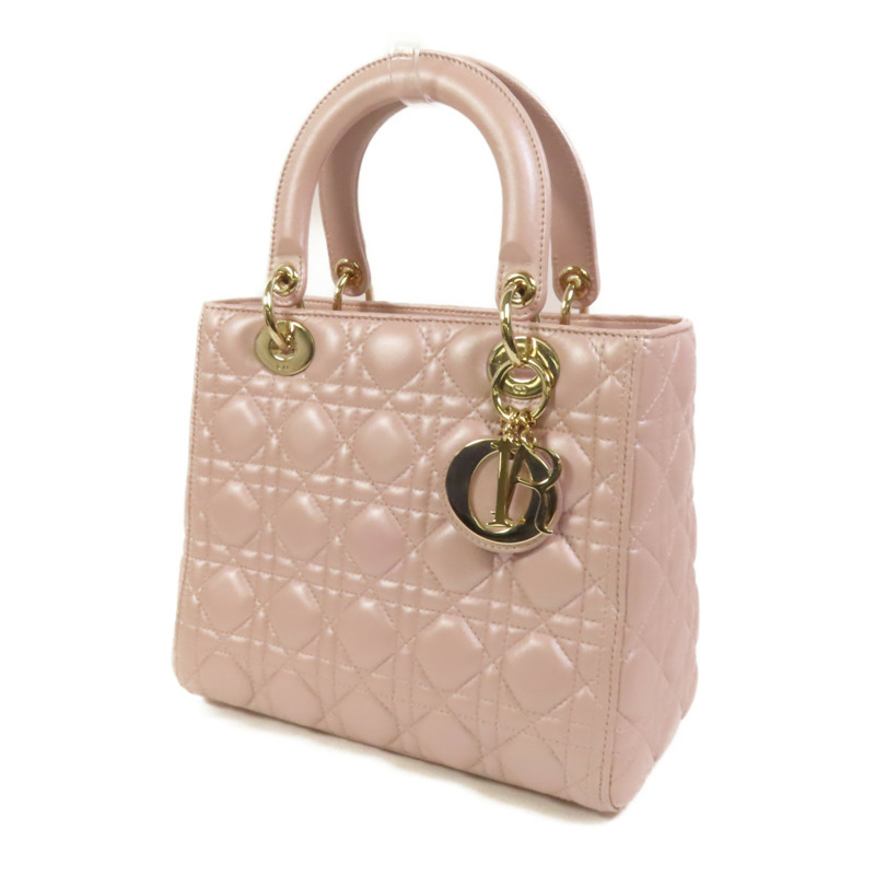 Dior 羊皮皮革Lady Dior Medium金扣手挽肩背兩用袋-2