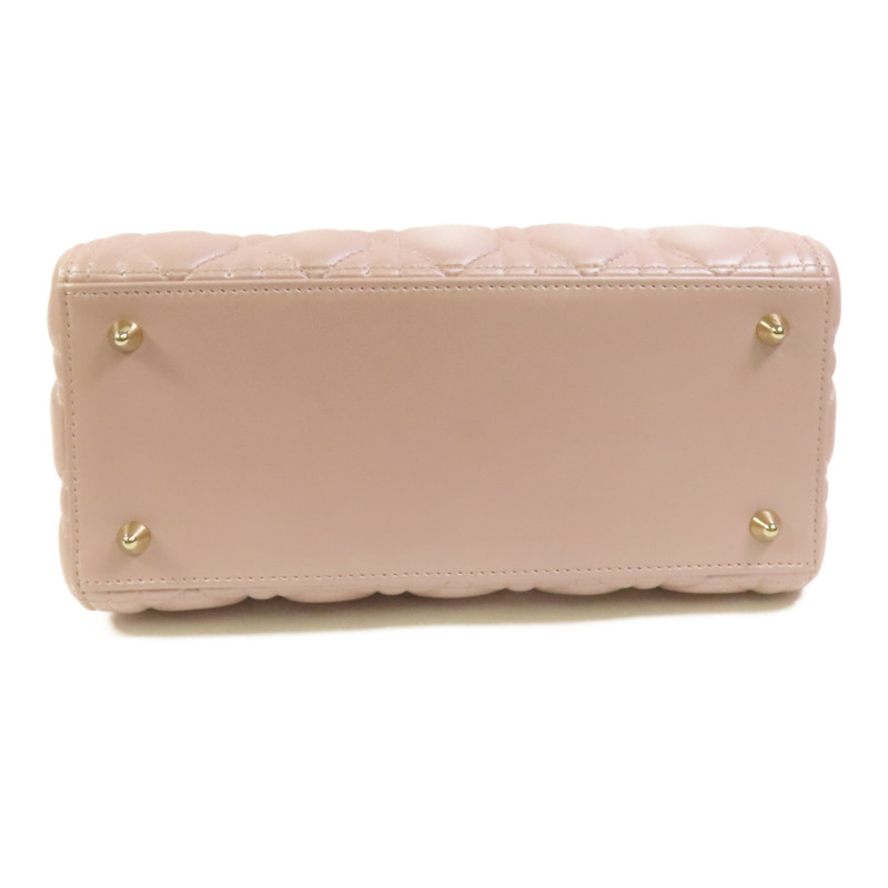 Dior 羊皮皮革Lady Dior Medium金扣手挽肩背兩用袋-3