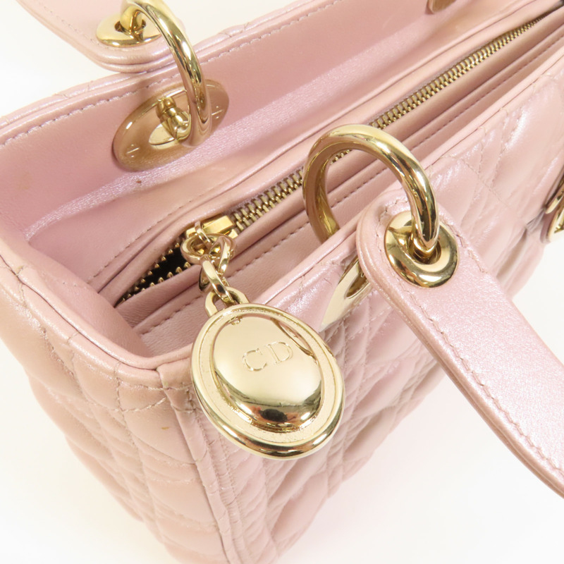 Dior 羊皮皮革Lady Dior Medium金扣手挽肩背兩用袋-9