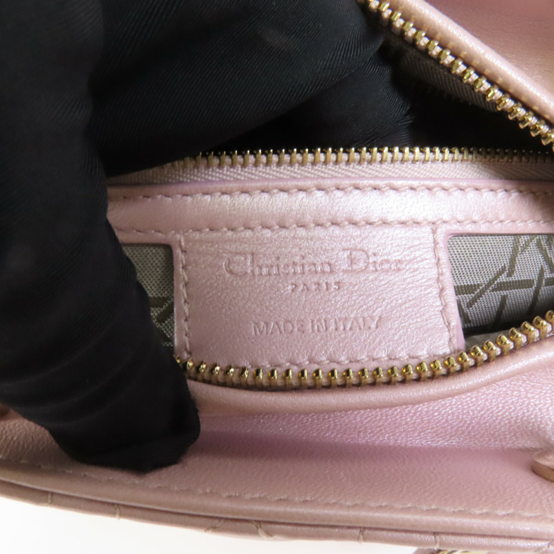 Dior 羊皮皮革Lady Dior Medium金扣手挽肩背兩用袋-10