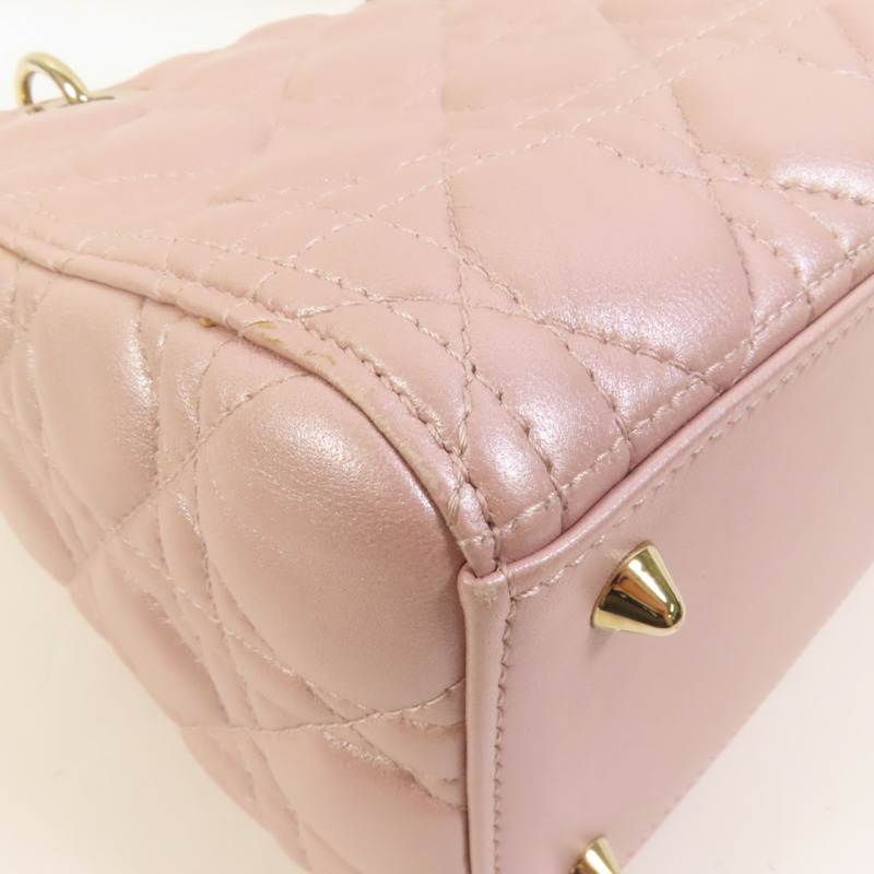 Dior 羊皮皮革Lady Dior Medium金扣手挽肩背兩用袋-13