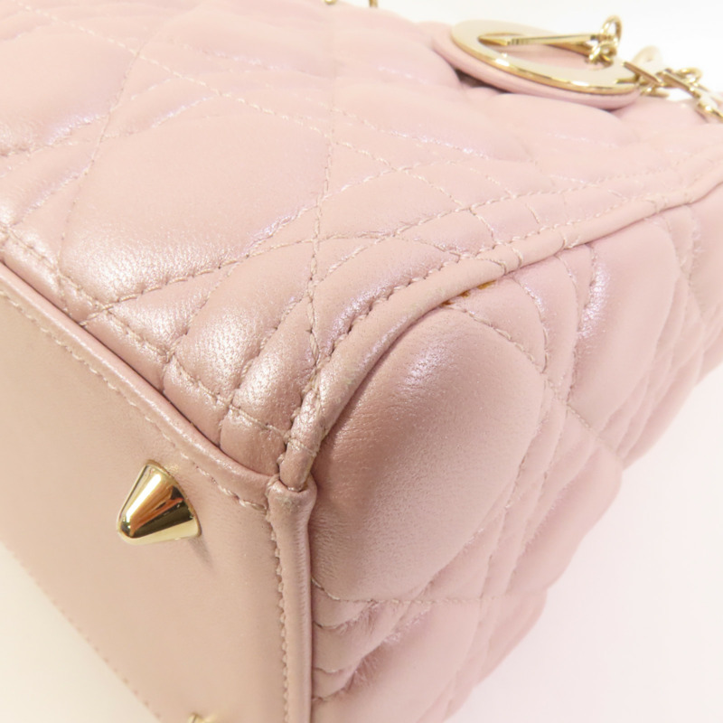 Dior 羊皮皮革Lady Dior Medium金扣手挽肩背兩用袋-14