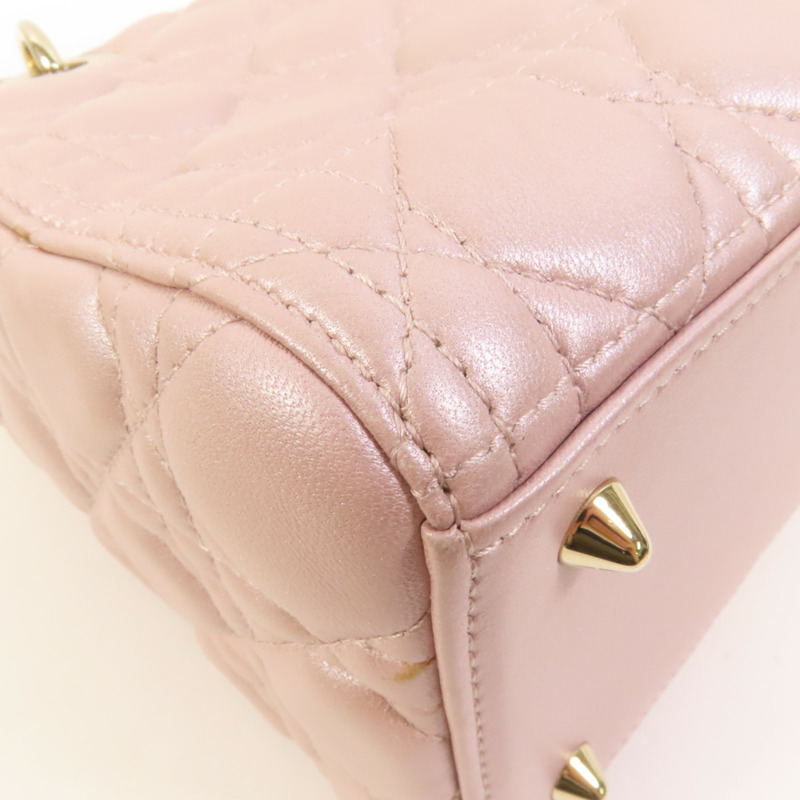 Dior 羊皮皮革Lady Dior Medium金扣手挽肩背兩用袋-16