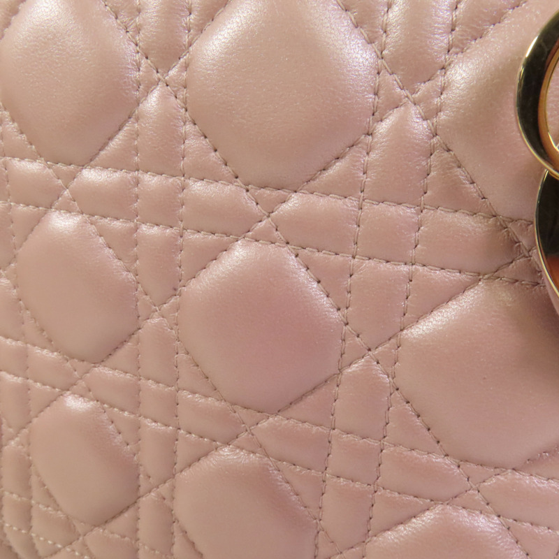 Dior 羊皮皮革Lady Dior Medium金扣手挽肩背兩用袋-18