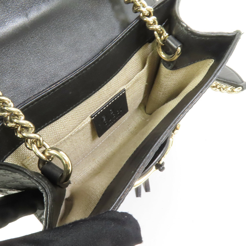 GUCCI 牛皮皮革Mini Emily金扣鏈帶肩背袋-4