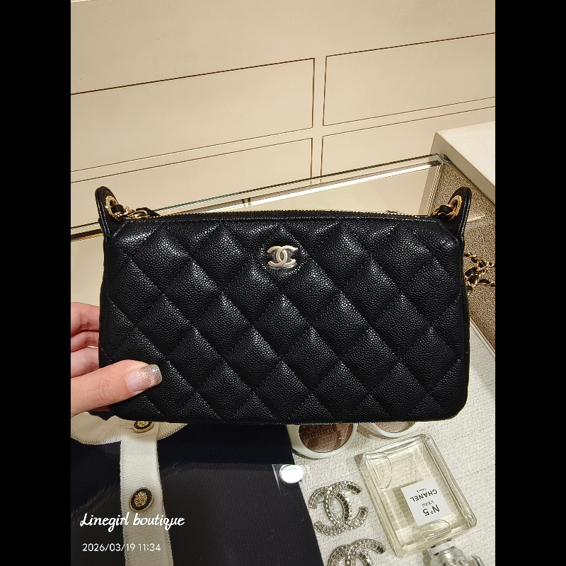 Chanel 香奈兒26s荔枝紋 麻將包/發財包-1