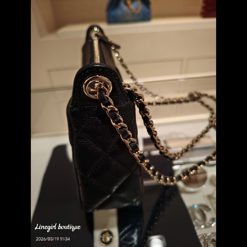 Chanel 香奈兒26s荔枝紋 麻將包/發財包-3