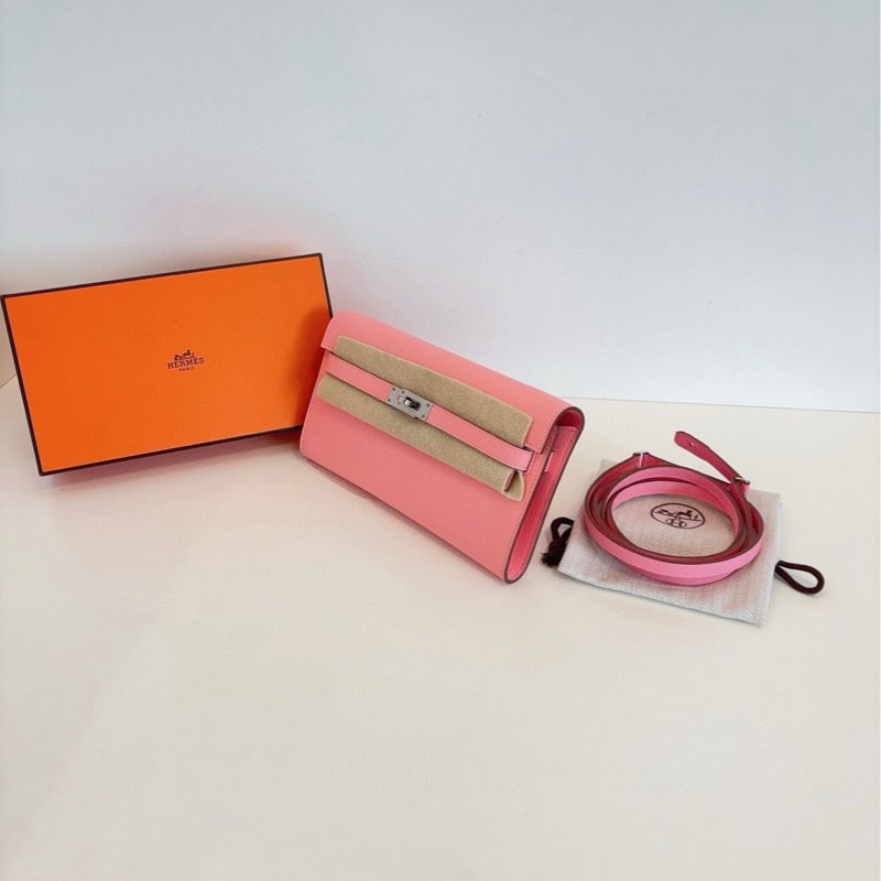 【閒置新全套🆕】Hermes  Kelly togo 奶昔粉銀扣Epsom皮 Y刻 斜挎包-6