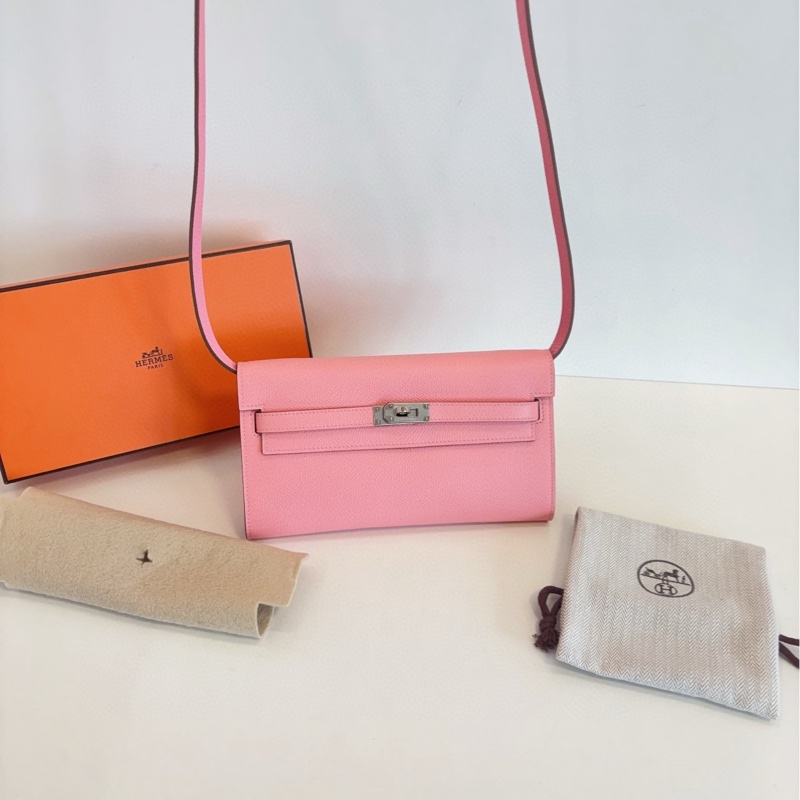 【閒置新全套🆕】Hermes  Kelly togo 奶昔粉銀扣Epsom皮 Y刻 斜挎包-7