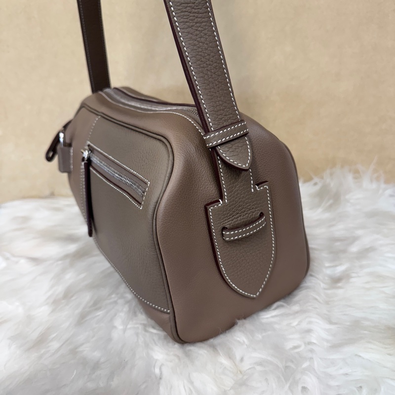 Hermes Petit Courrier 18大象灰銀釦Evercolor斜背包 W刻 男女通用-2