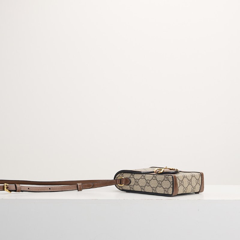 二手Gucci 1955直式手機包/棕老花-2