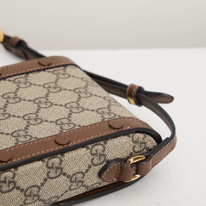 二手Gucci 1955直式手機包/棕老花-7