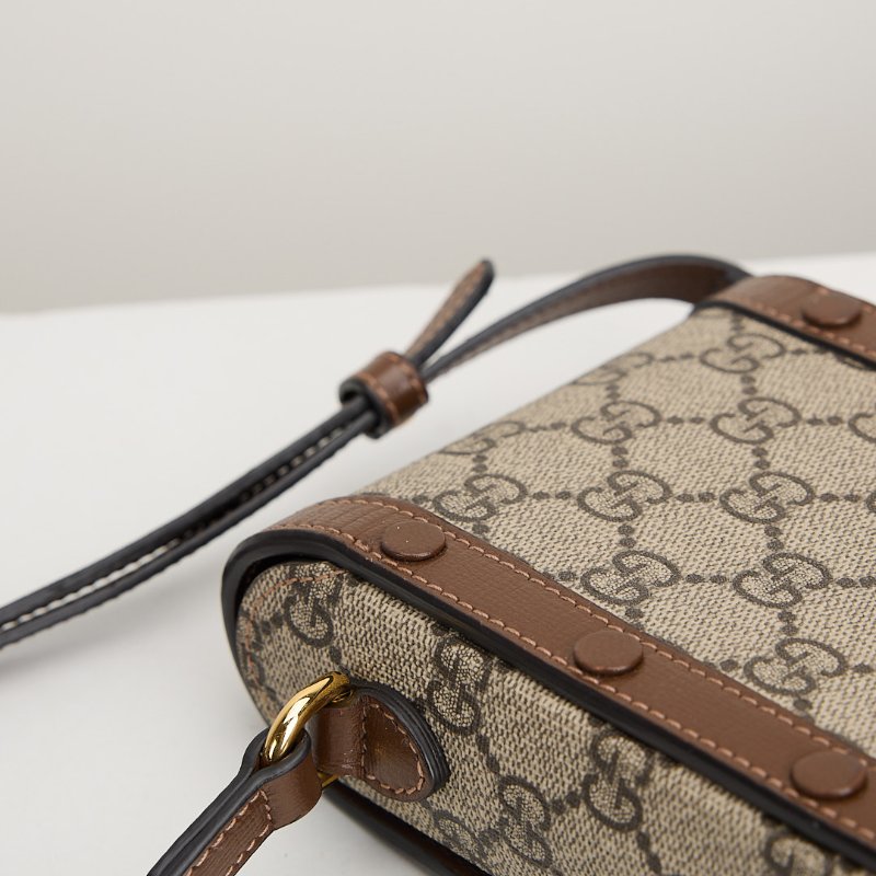 二手Gucci 1955直式手機包/棕老花-9