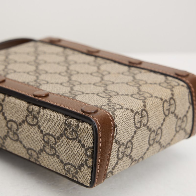 二手Gucci 1955直式手機包/棕老花-10