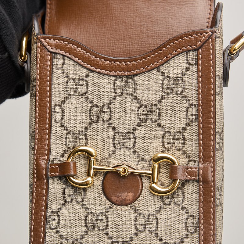 二手Gucci 1955直式手機包/棕老花-17