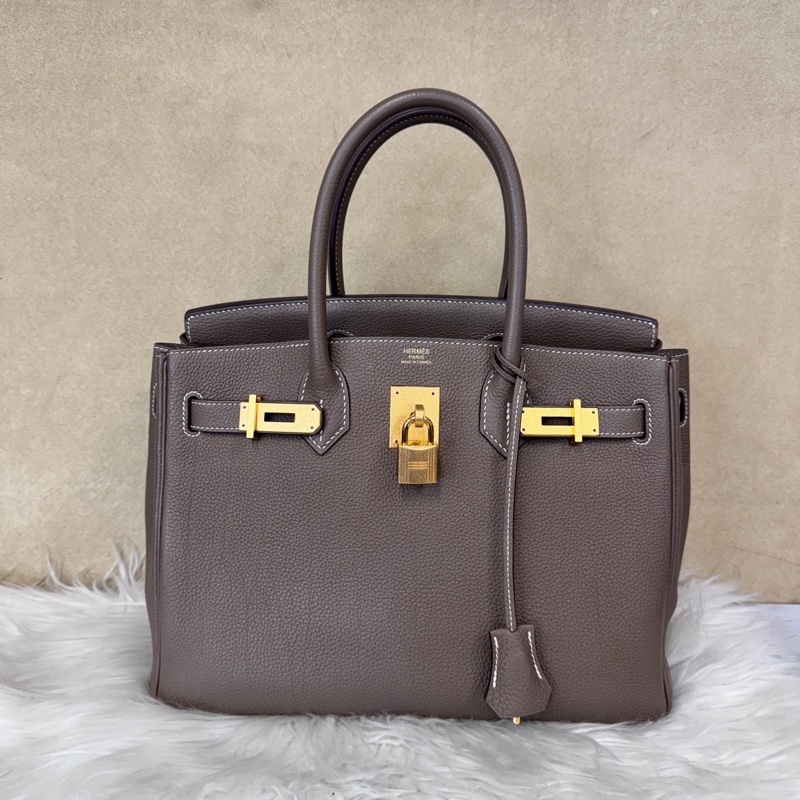 Hermes Birkin30 18大象灰金釦Togo皮 大全配-0