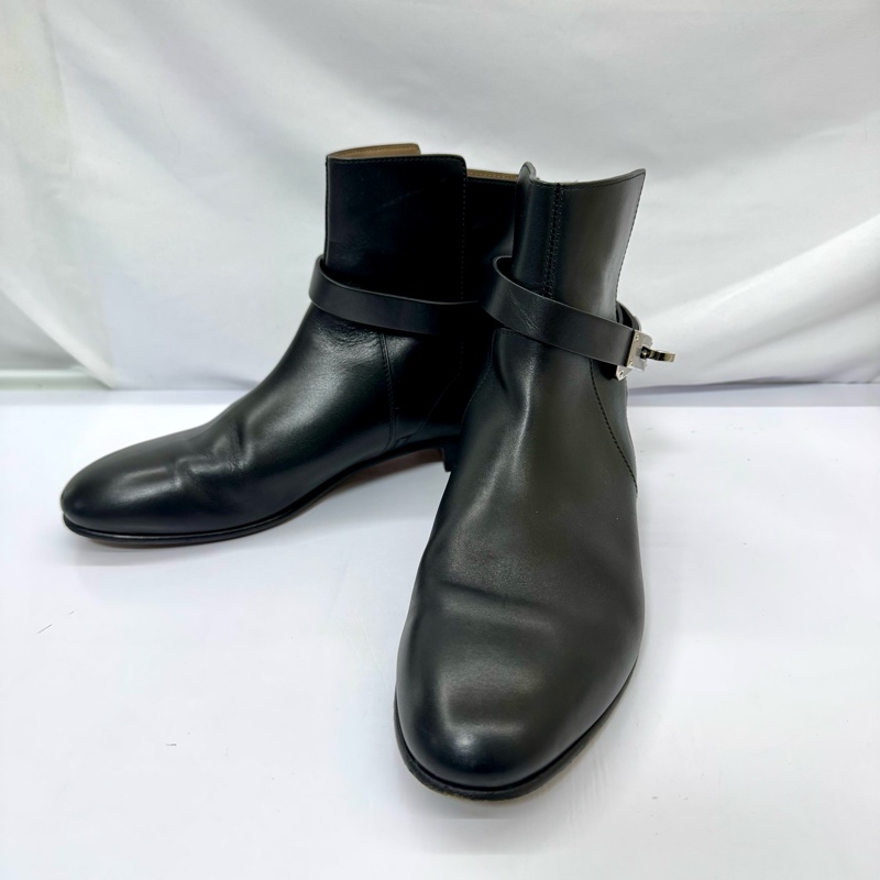 HERMES 愛馬仕 Neo 系列黑色皮革踝靴-0
