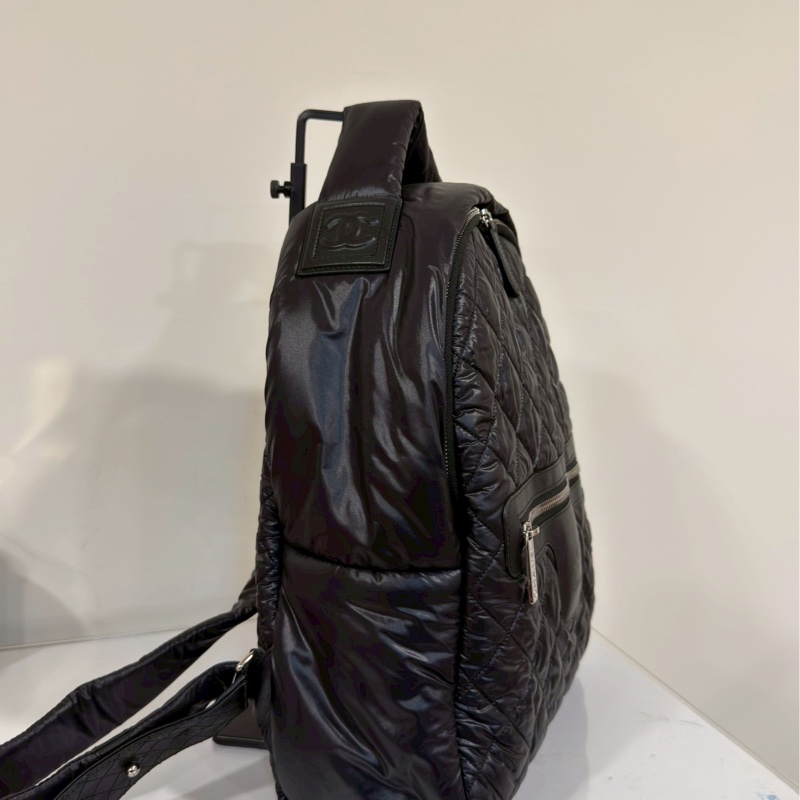 輕便實用❤️‍🔥超低價😍Chanel香奈兒黑色格紋泡芙空氣後背包雙肩包🎒-6