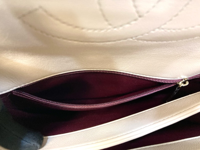 Chanel香奈兒奶茶色羊皮TrendyCC手提側背包三層翻蓋淡金釦經典菱格A92236-15