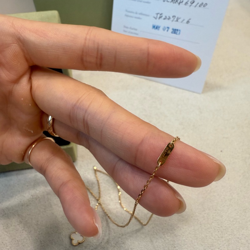 VCA sweet Alhambra Van cleef & arpels 梵克雅寶 四葉草 項鍊 珍珠貝母 珍珠母貝 白花 台灣專櫃購證-8