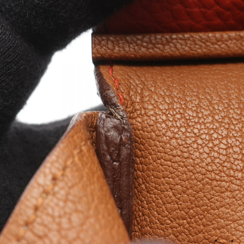 HERMES Birkin 35 Arlequin 手提包 P Taurillon Clemence 橙色 Etain Sanguine SHW-8