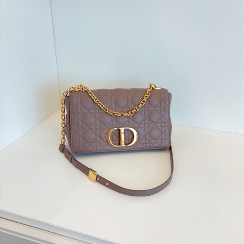 【98新🆕】Dior Caro蒙田鏈條包 經典藤格紋荔枝皮 中號 手提包 單肩包