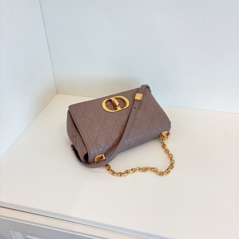 【98新🆕】Dior Caro蒙田鏈條包 經典藤格紋荔枝皮 中號 手提包 單肩包-3