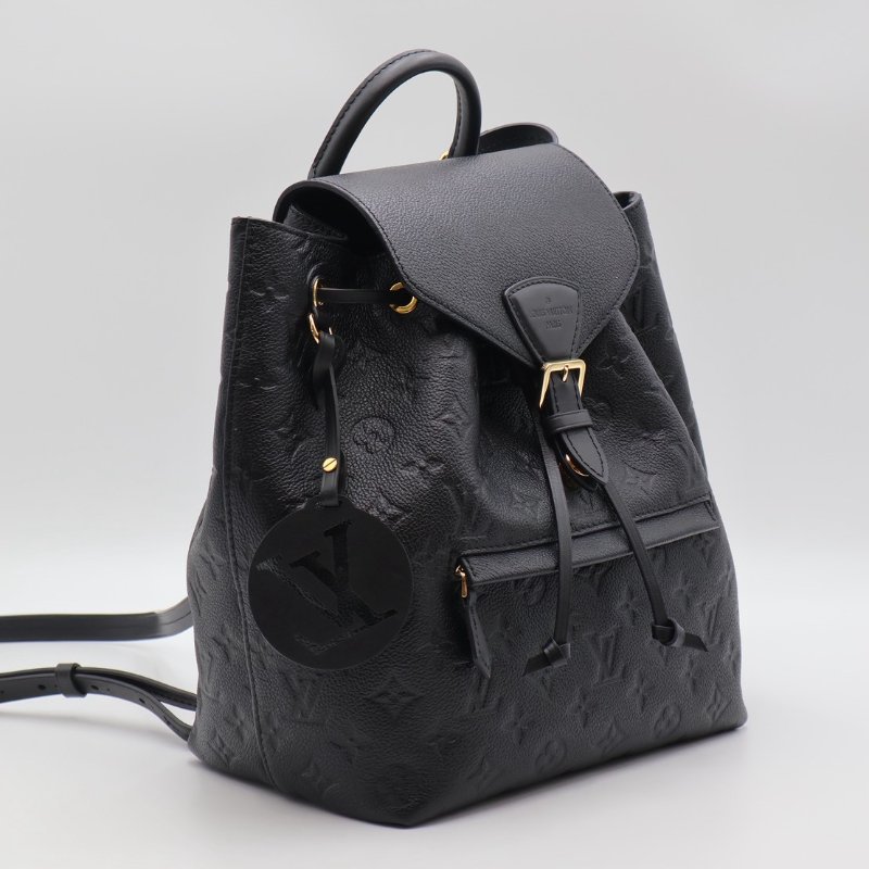 LOUIS VUITTON Montsouris壓紋牛皮後背包 - 黑-1