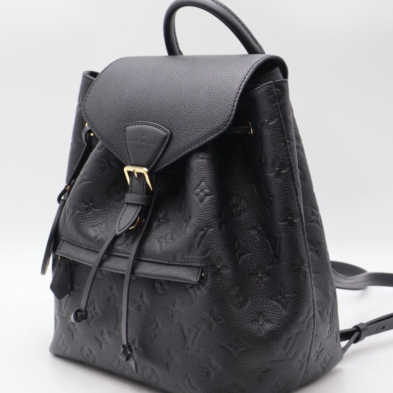 LOUIS VUITTON Montsouris壓紋牛皮後背包 - 黑-2