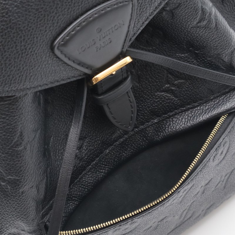 LOUIS VUITTON Montsouris壓紋牛皮後背包 - 黑-6