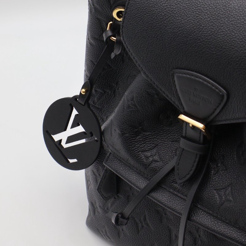LOUIS VUITTON Montsouris壓紋牛皮後背包 - 黑-11