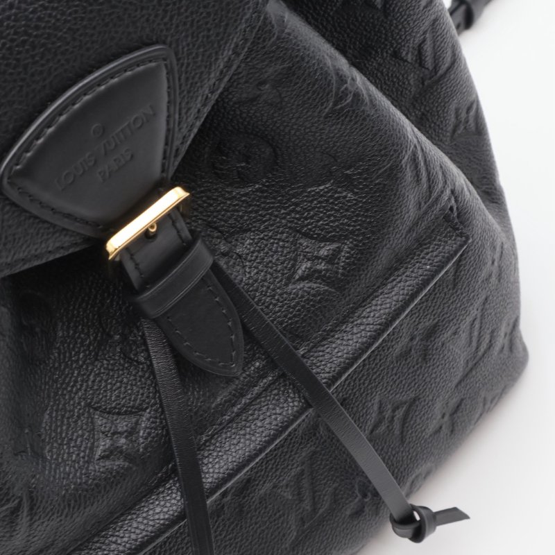 LOUIS VUITTON Montsouris壓紋牛皮後背包 - 黑-12