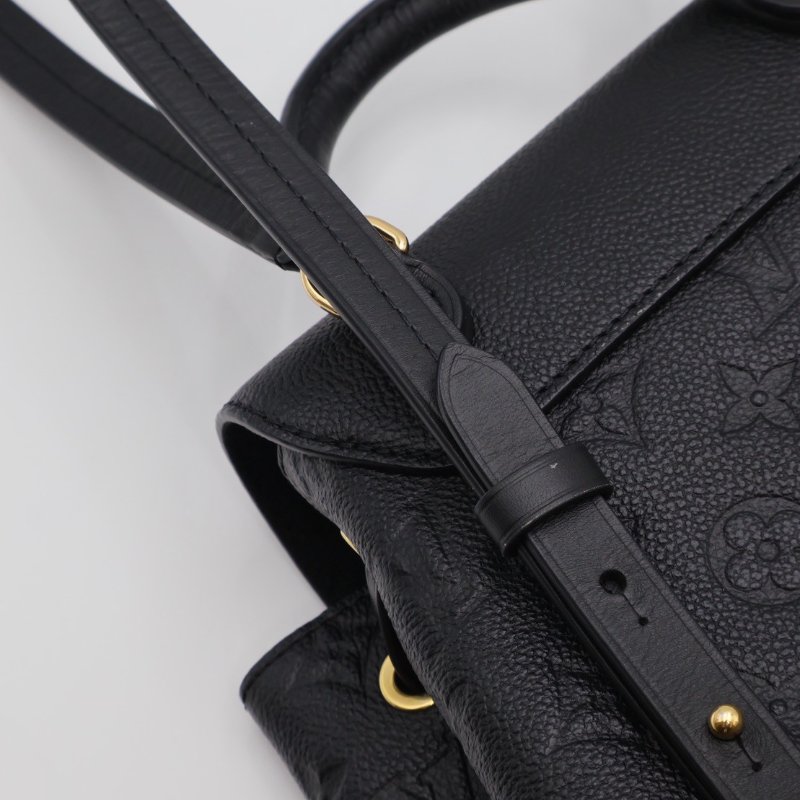 LOUIS VUITTON Montsouris壓紋牛皮後背包 - 黑-13