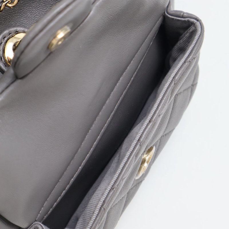 CHANEL Duma小羊皮後背包 - 小號深灰金-8