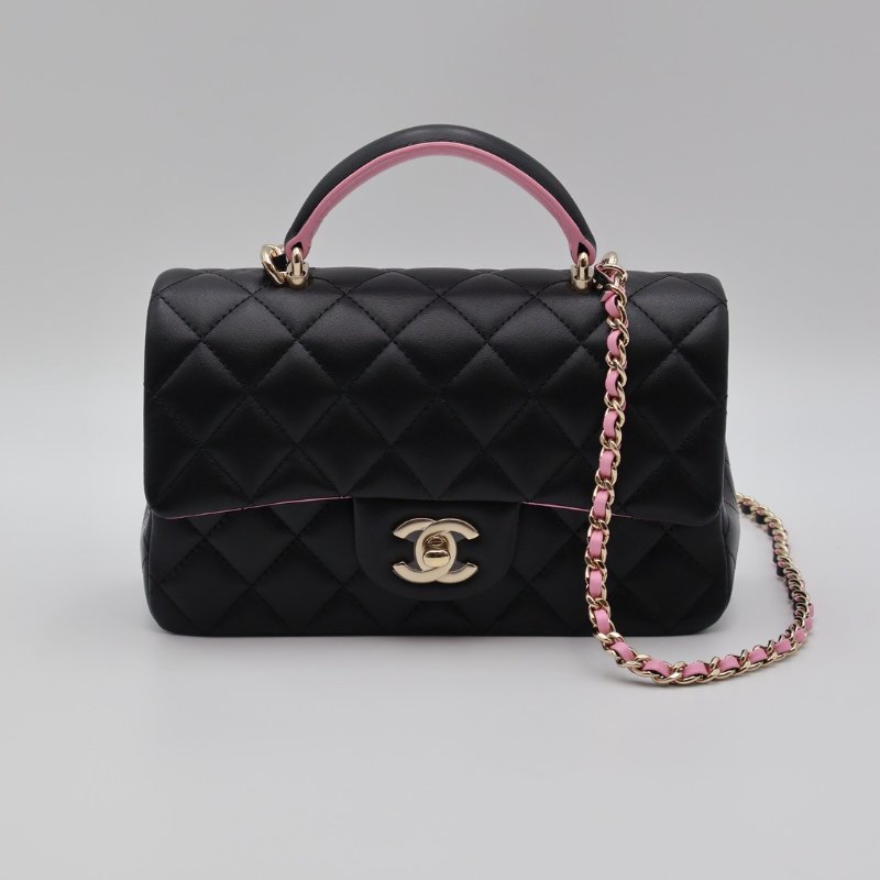 CHANEL 23P Handle mini CF20 - 黑粉金-0