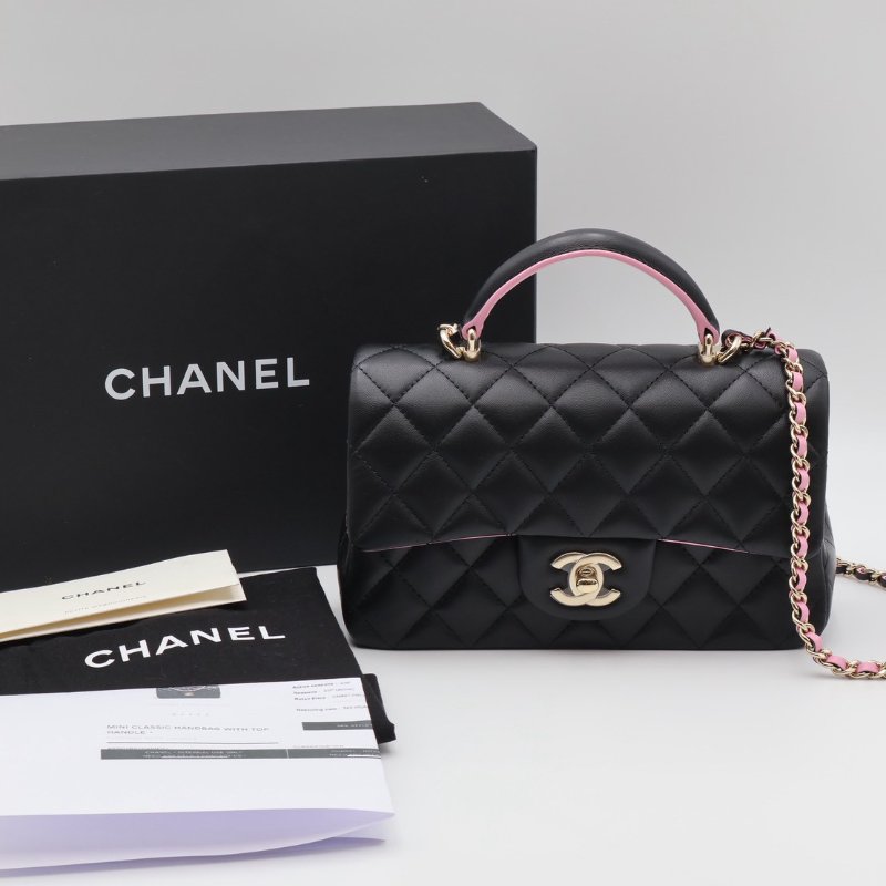 CHANEL 23P Handle mini CF20 - 黑粉金-11